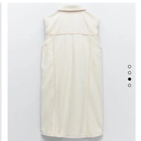 ZARA SLEEVELESS DENIM DRESS VANILLA - Picture 2 of 4